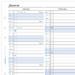 Filofax Naptárbetét Éves Vertikális A5 Fehér 2027