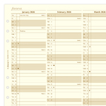 Filofax Naptárbetét Éves Vertikális A5 Krém 2026
