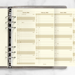 Filofax Naptárbetét Éves Vertikális A5 Krém 2026