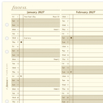 Filofax Naptárbetét Éves Vertikális A5 Krém 2027