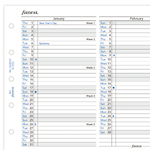 Filofax Naptárbetét Éves Vertikális Mini Fehér 2026 Filofax Naptárbetét Éves Vertikális Mini Fehér 2026