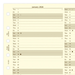 Filofax Naptárbetét Éves Vertikális Pocket Krém 2026