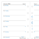 Filofax Naptárbetét Heti 1 hét / 1 oldal Pocket Fehér 2026