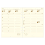 Filofax Naptárbetét Heti 1 hét / 2 oldal Oszlopos 5 nyelvű A5 Krém 2026