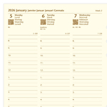 Filofax Naptárbetét Heti 1 hét / 2 oldal Oszlopos 5 nyelvű A5 Krém 2026