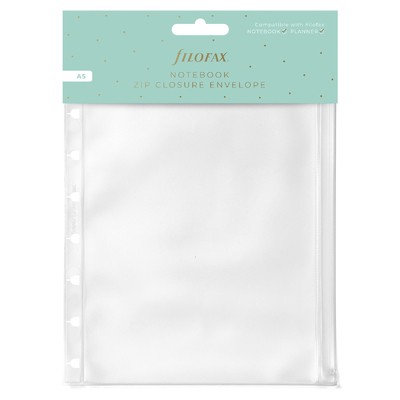 Filofax Notebook Boríték Zipzáras A5 Átlátszó