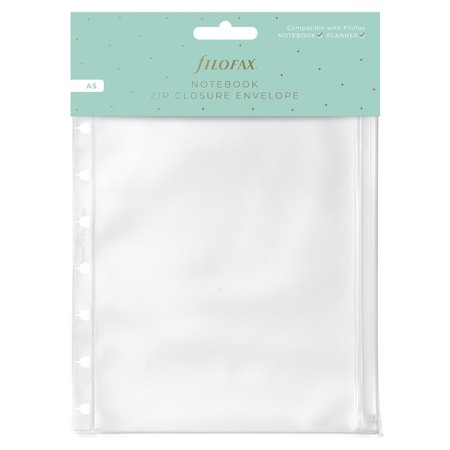 Filofax Notebook Boríték Zipzáras A5 Átlátszó