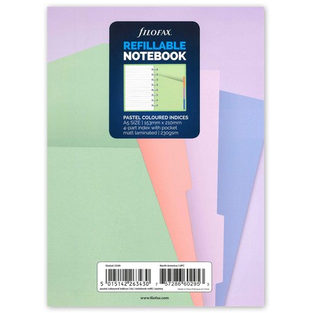 Filofax Notebook Elválasztó lapok Bianco A5 Classic Pastel