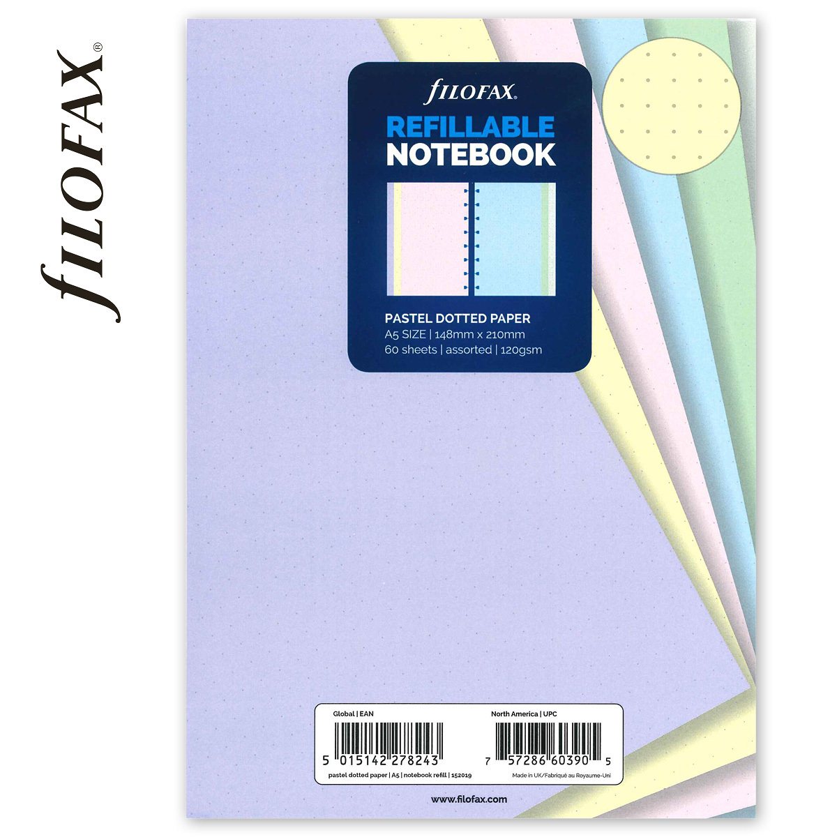 Filofax Notebook Jegyzetlapok Bullet (pont) A5 pasztell vegyes
