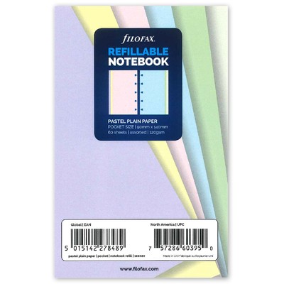 Filofax Notebook Jegyzetlapok Üres Pocket Pasztel vegyes