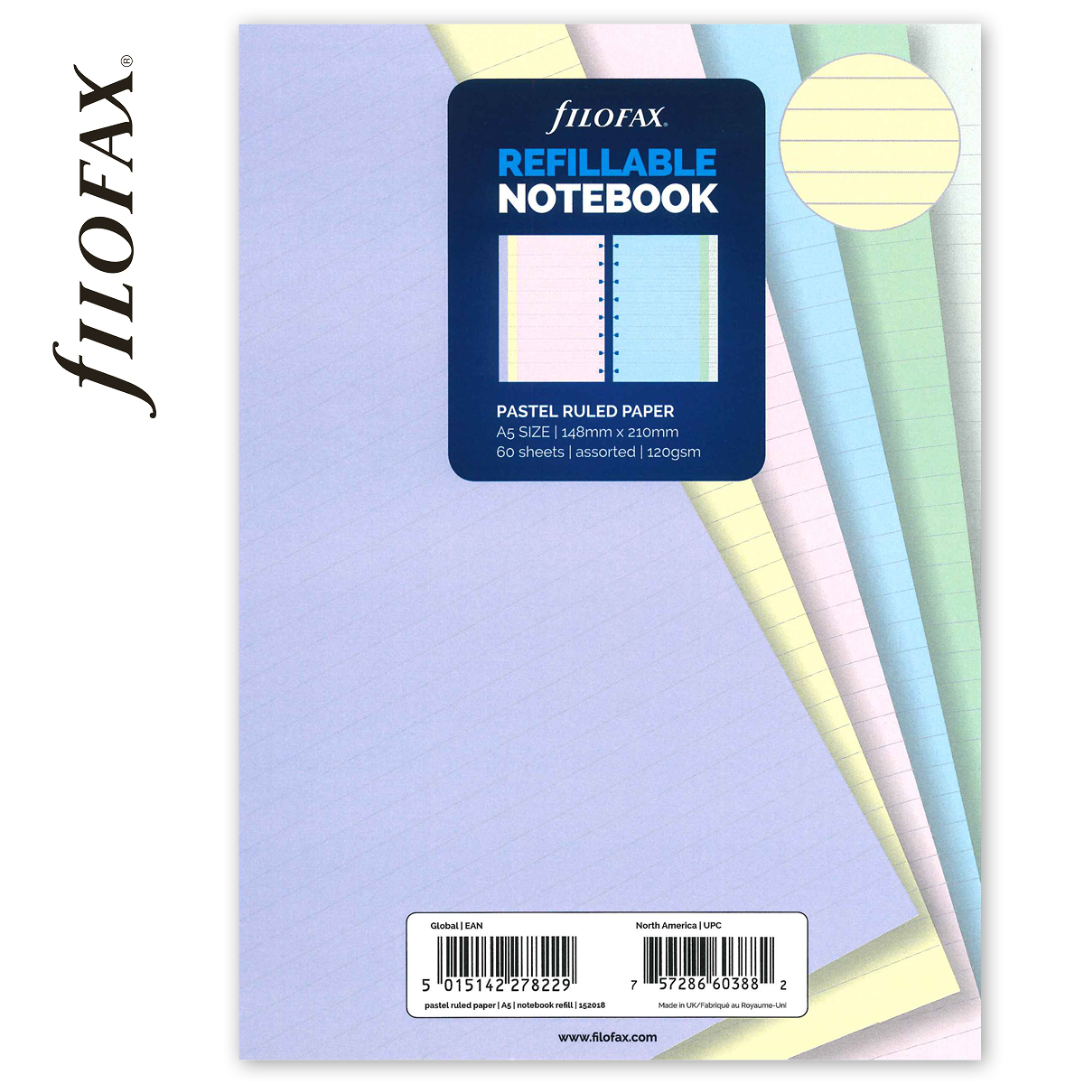 Filofax Notebook Jegyzetlapok Vonalas A5 Pasztell vegyes
