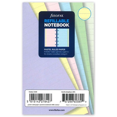Filofax Notebook Jegyzetlapok Vonalas Pocket Pasztel vegyes
