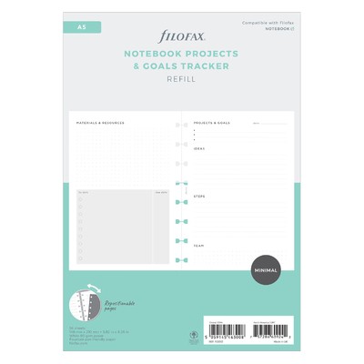 Filofax Notebook Lifestyle tervező Projekt / Cél management A5 Minimal Fehér