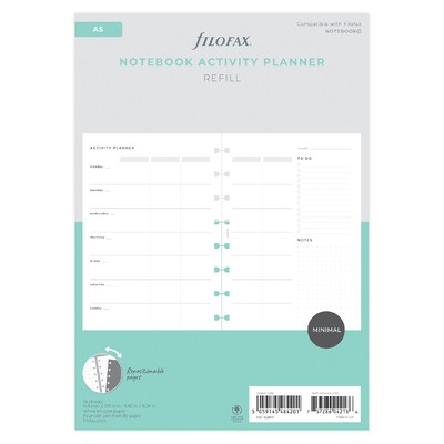 Filofax Notebook Lifestyle tervező Tevékenység tervező A5 Minimal fehér