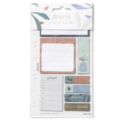 Filofax Öntapadó színes jelölő címke és jegyzet Multifit (Personal, A5, A4) Botanical
