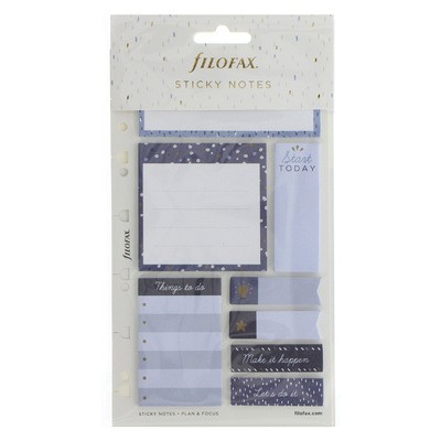 Filofax Öntapadó színes jelölő címke és jegyzet Multifit (Personal, A5, A4) Indigo