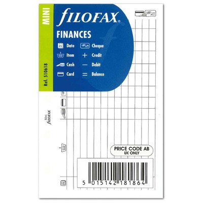 Filofax Pénzügyi tervező Mini Fehér