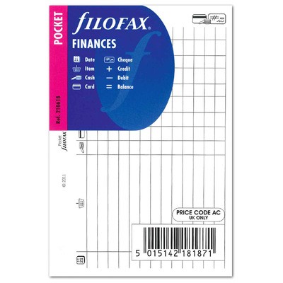 Filofax Pénzügyi tervező Pocket Fehér