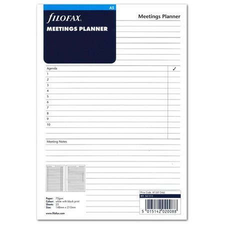 Filofax Tárgyalás tervező A5 Fehér