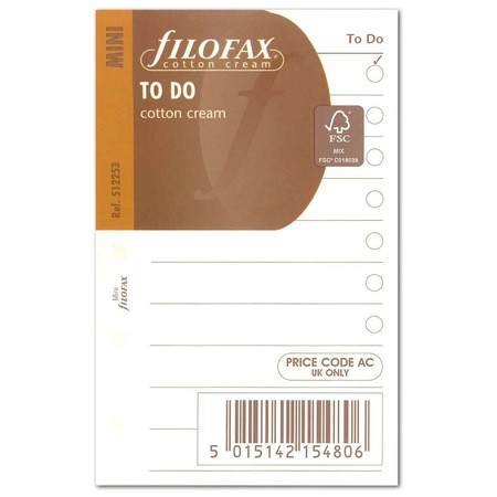 Filofax Tennivalók lista Mini Krém