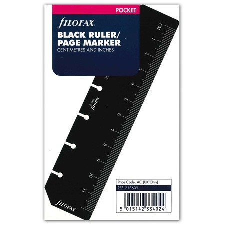 Filofax Vonalzó / nap jelölő Pocket Fekete
