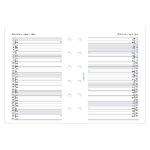 Filofaxhoz Naptárbetét Heti 1 hét / 2 oldal Magyar (H-GB-D) Pocket 2026 Fehér