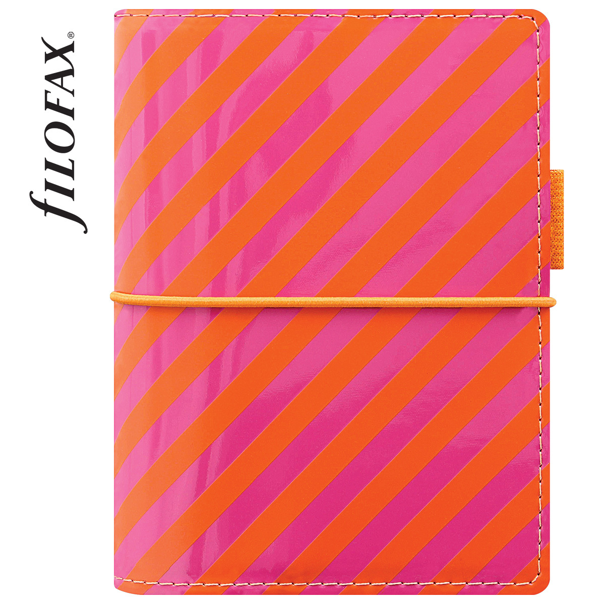 Filofax Domino Lakk Pocket Narancs-Pink Csíkos