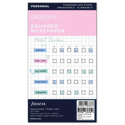 Filofax Clipbook Jegyzetlap Négyzethálós Personal