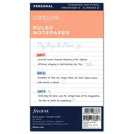 Filofax Clipbook Jegyzetlap Vonalas Personal