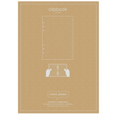 Filofax Clipbook Tennivalók lista csekklista A5