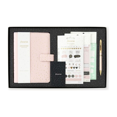 Filofax Confetti Personal Rose quartz Ajándék szett