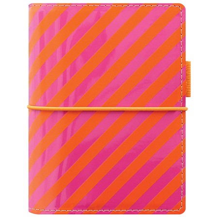 Filofax Domino Lakk Pocket Narancs-Pink Csíkos