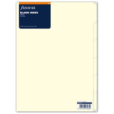 Filofax Elválasztó lapok Bianco 6 regiszter A4 Krém