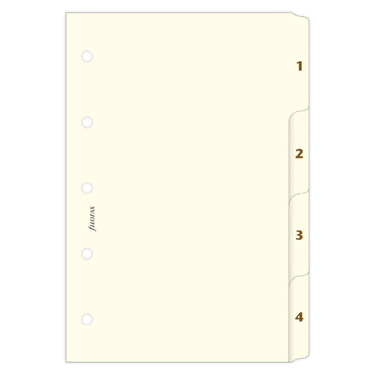 Filofax Elválasztó lapok Számozott 4 regiszter Mini Krém Filofax Elválasztó lapok Számozott 4 regiszter Mini Krém