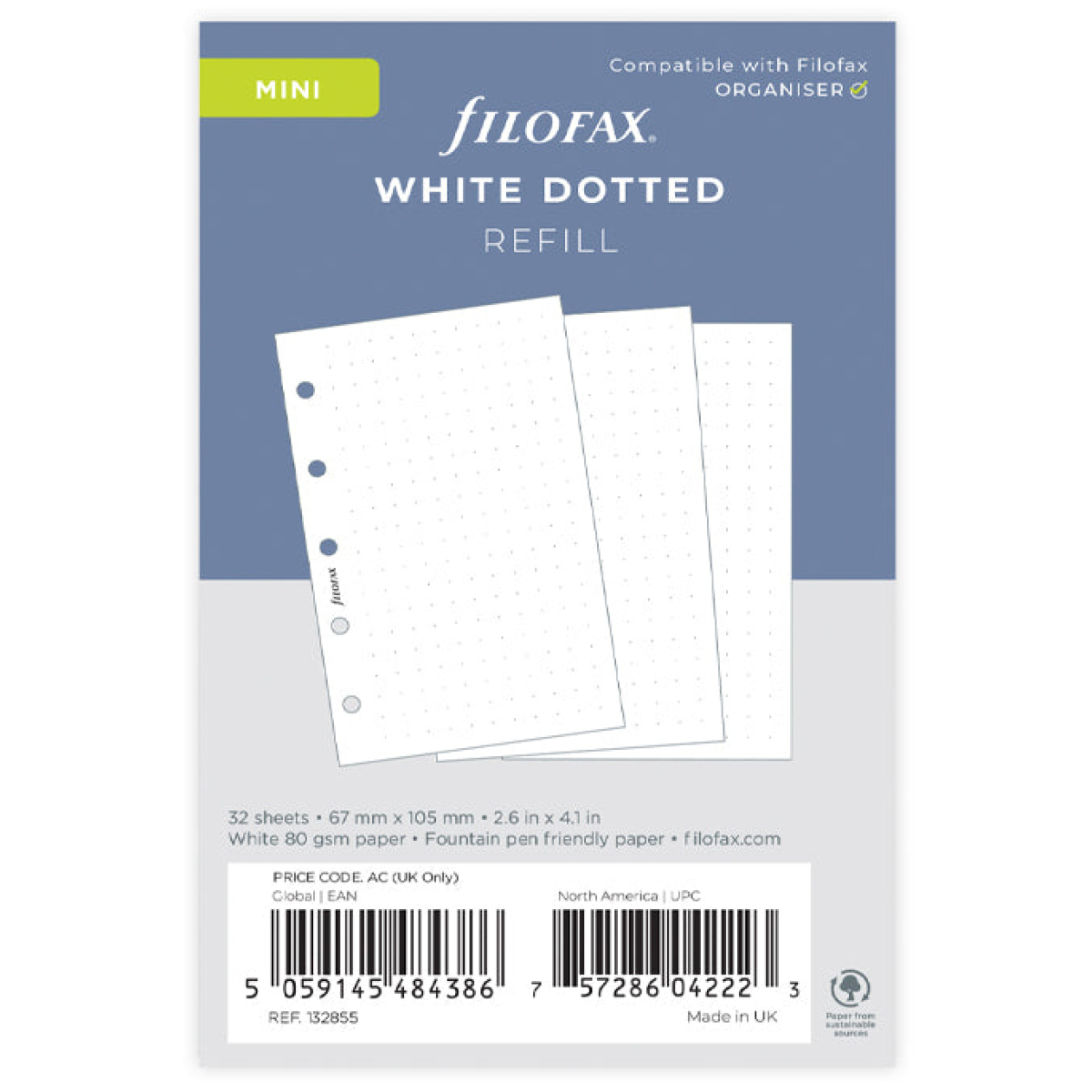 Filofax Jegyzetlapok Bullet (pont) Mini Fehér Filofax Jegyzetlapok Bullet (pont) Mini Fehér