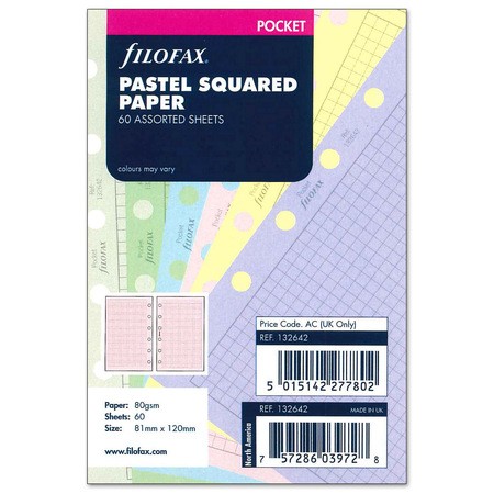 Filofax Jegyzetlapok Négyzethálós Pocket Pasztel vegyes