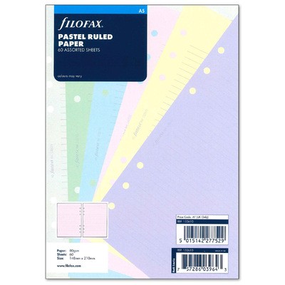 Filofax Jegyzetlapok Vonalas A5 Pasztel vegyes