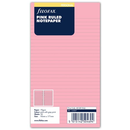 Filofax Jegyzetlapok Vonalas Personal Pink