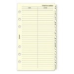 Filofax Kontakt lista regiszter 2 betű / regiszter Slimline Krém