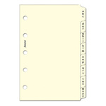 Filofax Kontakt lista regiszter 3 betű / regiszter Mini Krém