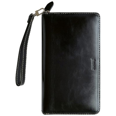 Filofax Malden Personal Compact Zip csuklópánttal Fekete