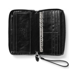 Filofax Malden Personal Compact Zip csuklópánttal Fekete
