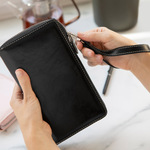 Filofax Malden Personal Compact Zip csuklópánttal Fekete