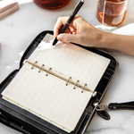 Filofax Malden Personal Compact Zip csuklópánttal Fekete