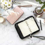 Filofax Malden Personal Compact Zip csuklópánttal Fekete Modular