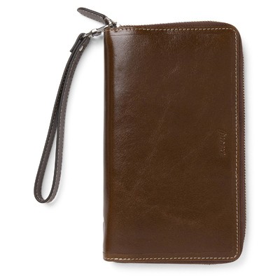 Filofax Malden Personal Compact Zip csuklópánttal Okker