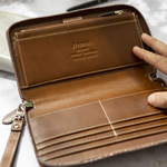 Filofax Malden Personal Compact Zip csuklópánttal Okker