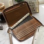 Filofax Malden Personal Compact Zip csuklópánttal Okker