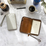 Filofax Malden Personal Compact Zip csuklópánttal Okker