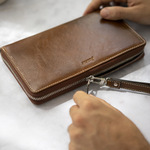 Filofax Malden Personal Compact Zip csuklópánttal Okker